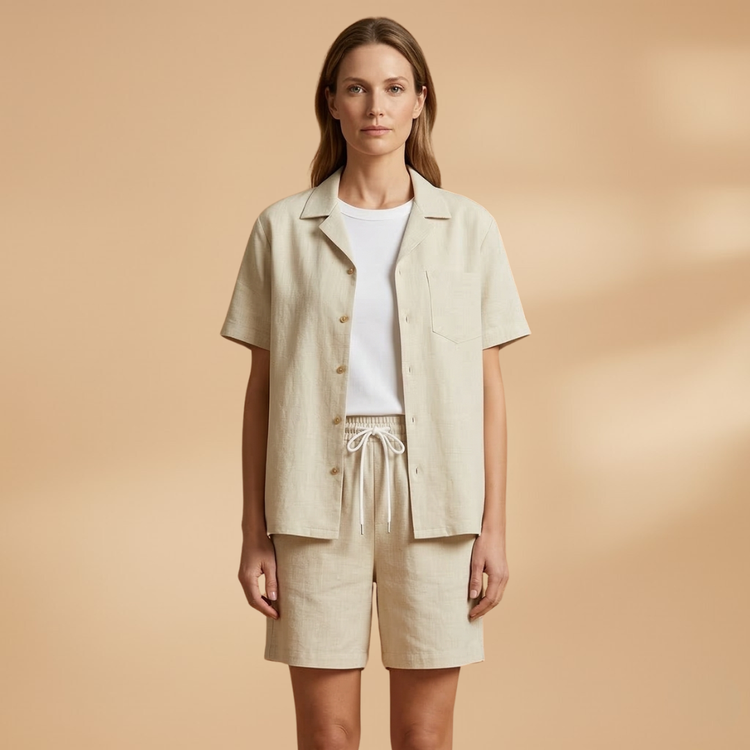 Women’s Summer Set with Short Sleeves and Shorts