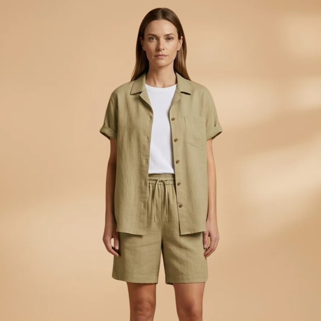 Women’s Summer Set with Short Sleeves and Shorts