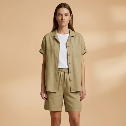 Women’s Summer Set with Short Sleeves and Shorts