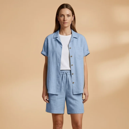 Women’s Summer Set with Short Sleeves and Shorts
