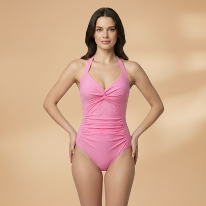 Women's Swimsuit with V-Neckline and Adjustable Straps