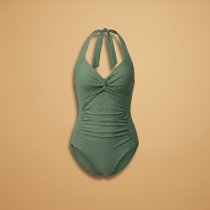 Women's Swimsuit with V-Neckline and Adjustable Straps