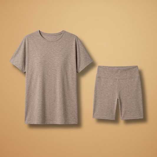 Women’s T-Shirt and Shorts Set with Relaxed Fit and Leopard Print