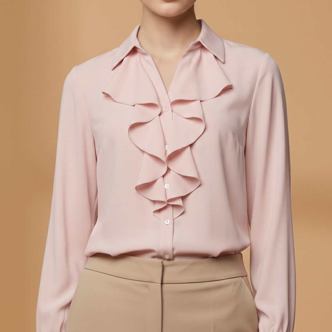 Women’s Blouse with Ruffle Details and Elegant Sleeves