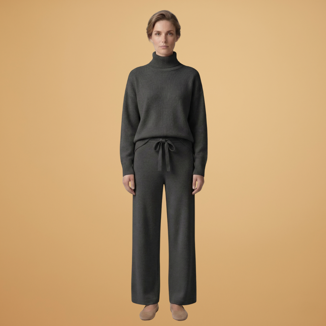 Women’s two-piece set with high neck and wide legs