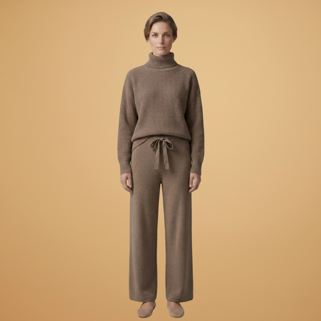 Women’s two-piece set with high neck and wide legs