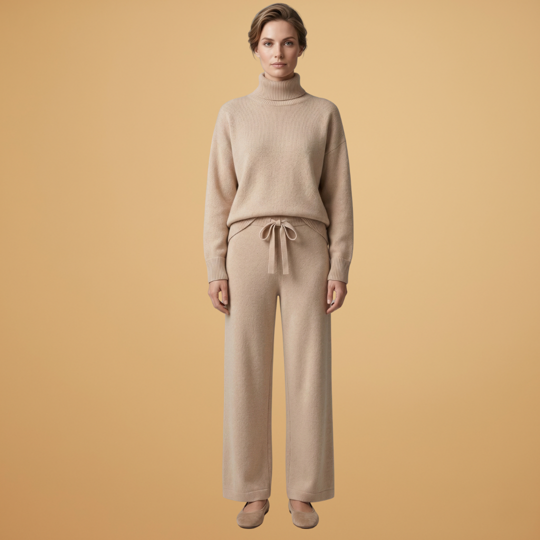 Women’s two-piece set with high neck and wide legs
