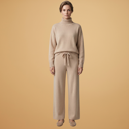 Women’s two-piece set with high neck and wide legs