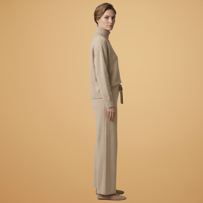 Women’s two-piece set with high neck and wide legs