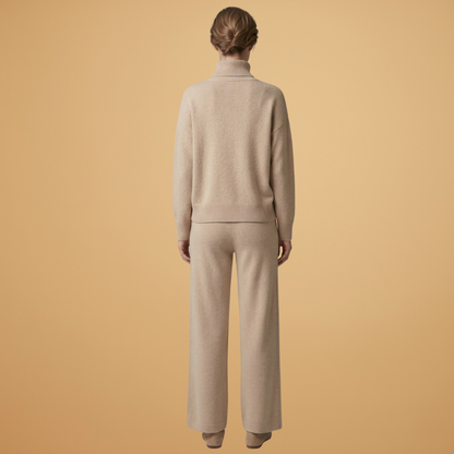 Women’s two-piece set with high neck and wide legs