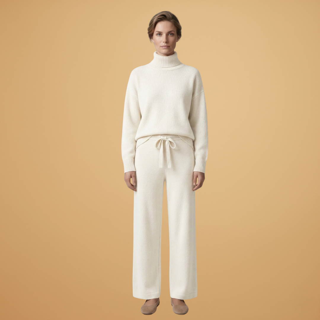Women’s two-piece set with high neck and wide legs