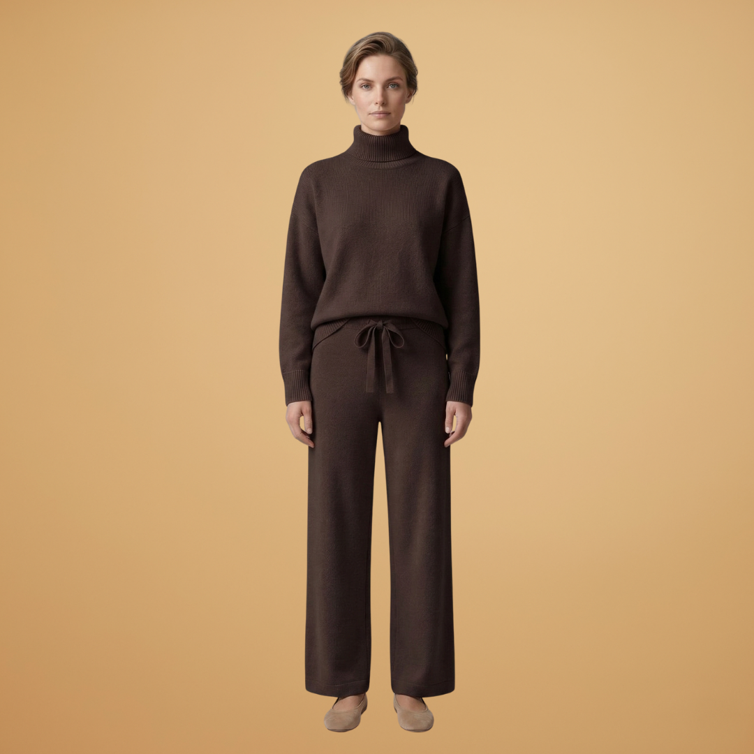 Women’s two-piece set with high neck and wide legs
