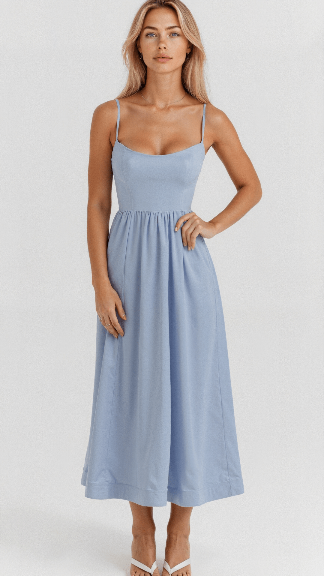 Women’s A Line Midi Dress Ascot Style