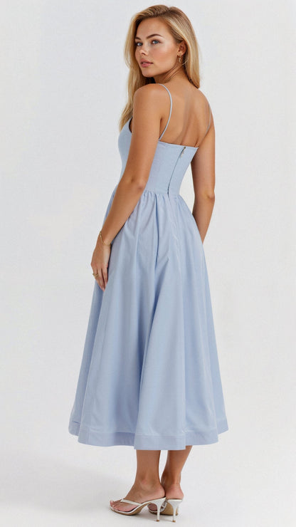 Women’s A Line Midi Dress Ascot Style