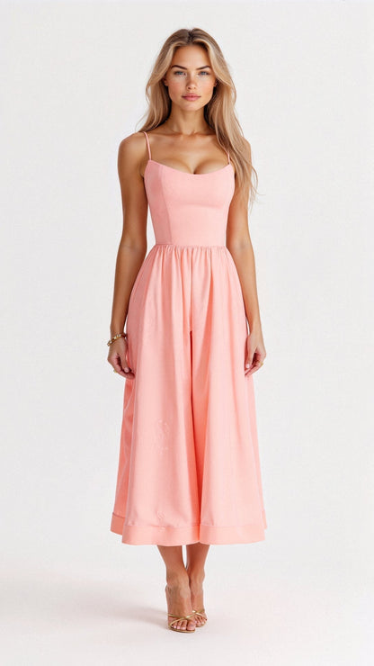 Women’s A Line Midi Dress Ascot Style