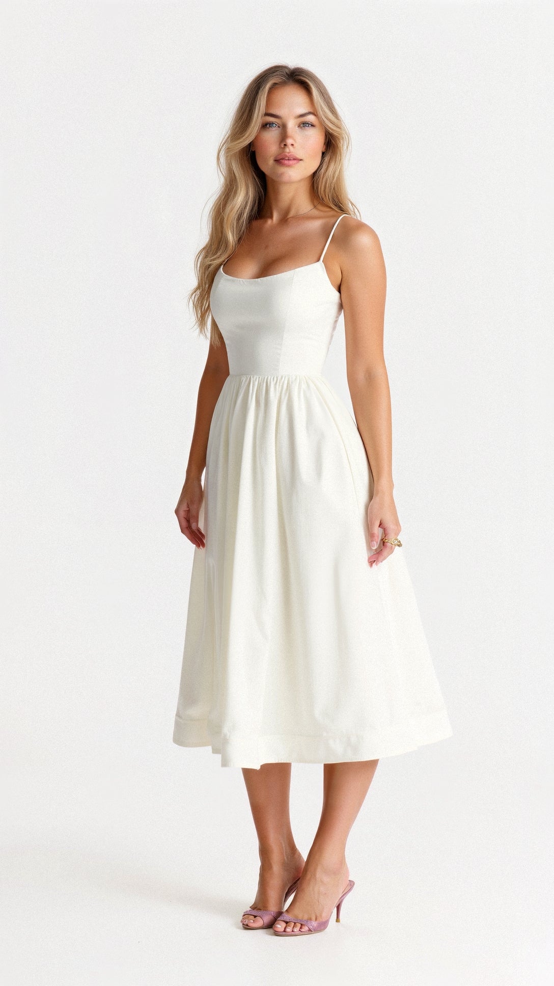 Women’s A Line Midi Dress Ascot Style