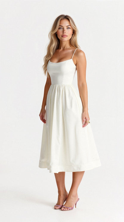 Women’s A Line Midi Dress Ascot Style