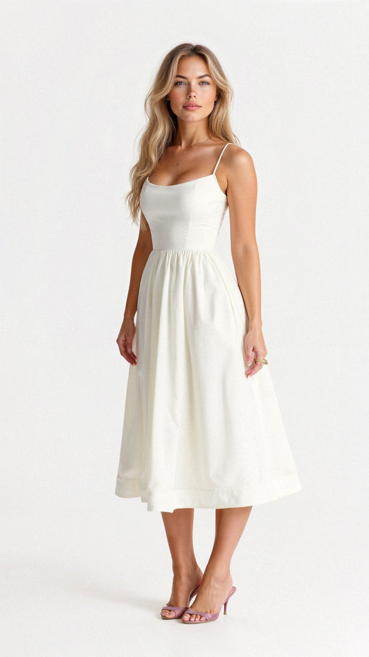 Women’s A Line Midi Dress Ascot Style