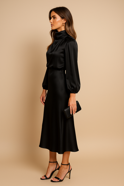 Women’s High Neck Midi Dress Style