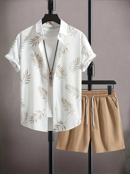 Tropical Shirt and Shorts Set for Men