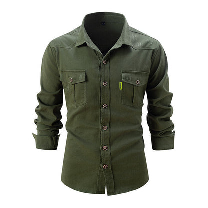 Men's Cargo Shirt - Button-Down with Chest Pockets